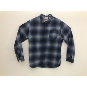 MBX Mens L Blue Slim Fit Plaid Shirt *11